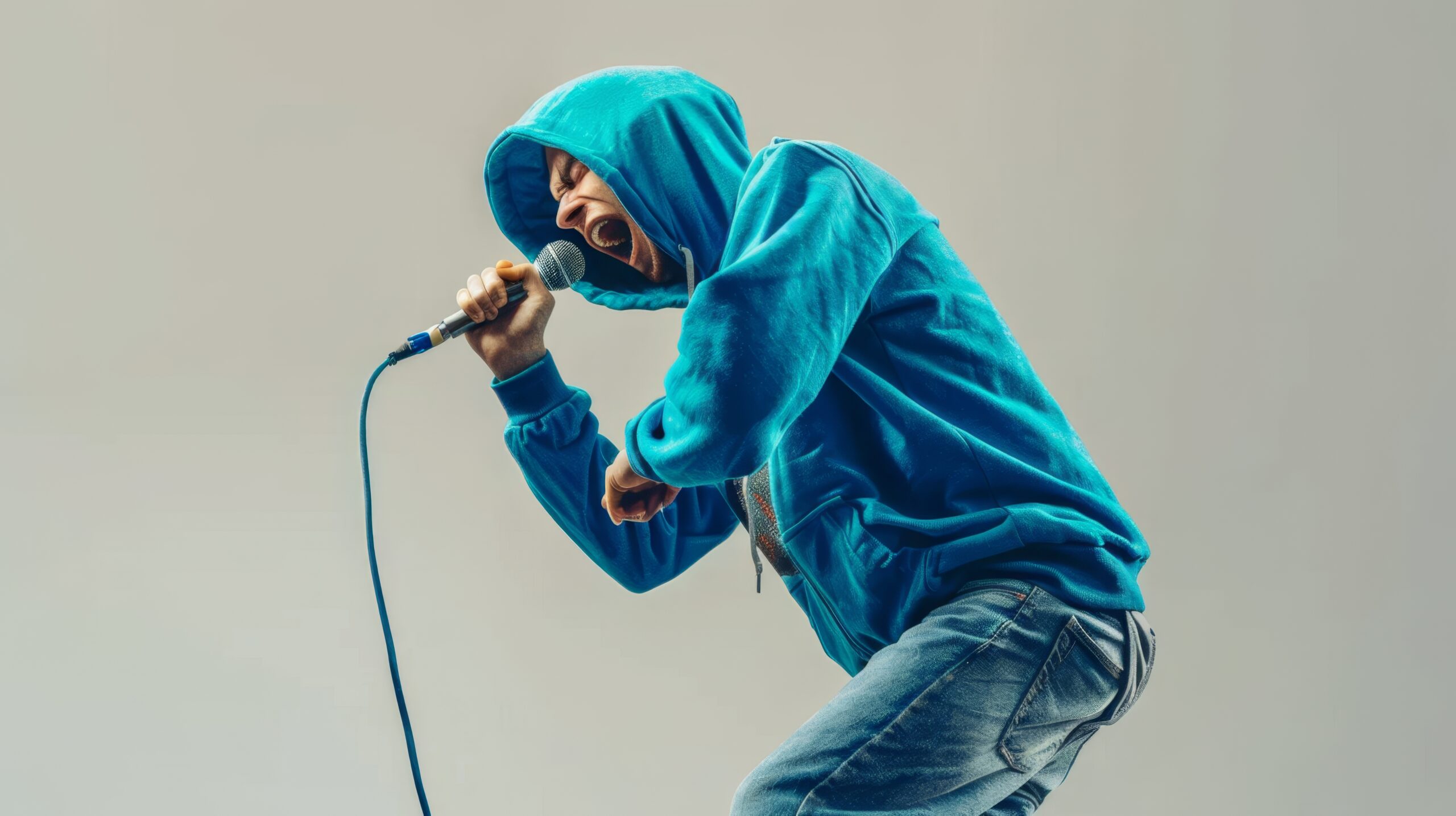 The Energetic Hoodie Singer